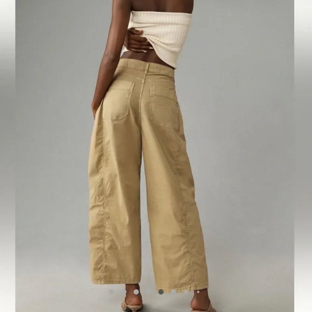 Pilcro Kenna High Rise Heritage Barrel Leg Pants Womens 30 Green - Picture 3 of 6